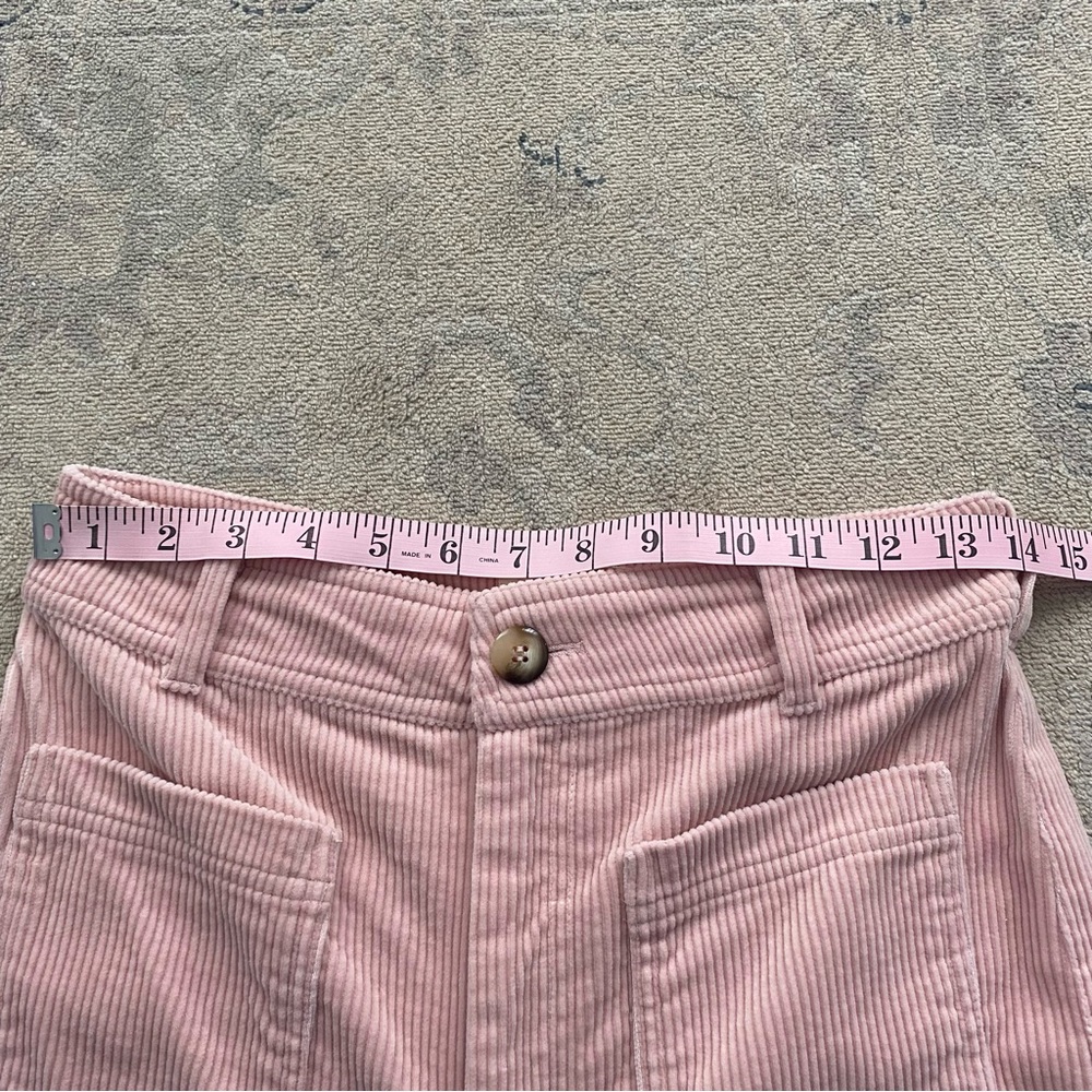 Sezane Corduroy Trouser FR 36 US 4 Light Pink Patch Pockets 100% Cotton Petite - Picture 10 of 13